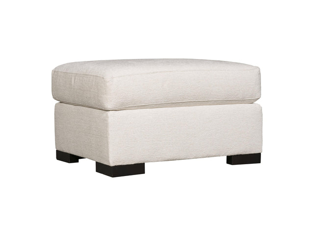 Germain White/Cream Fabric Ottoman - Ornate Home