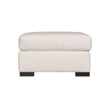 Germain White/Cream Fabric Ottoman - Ornate Home