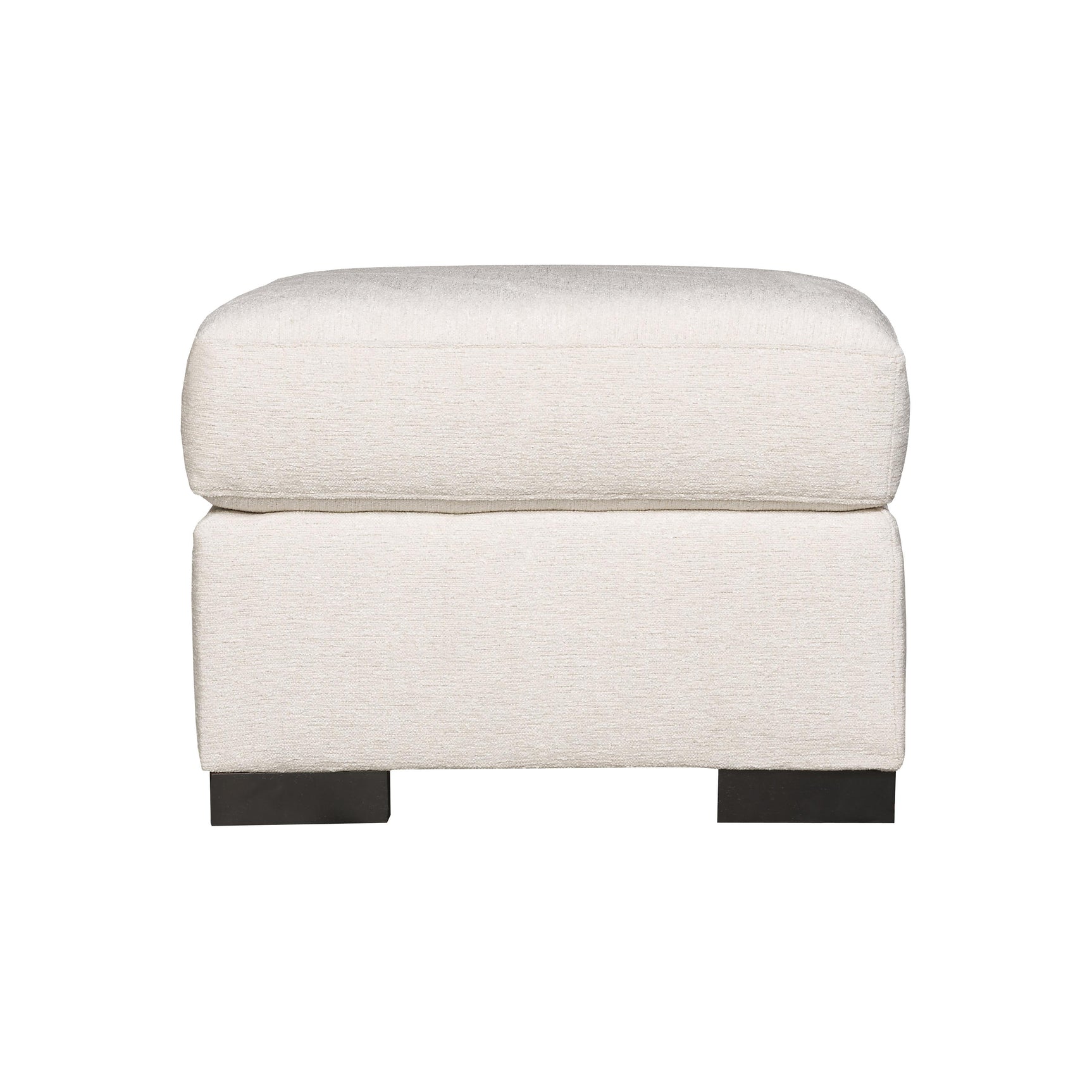 Germain White/Cream Fabric Ottoman - Ornate Home
