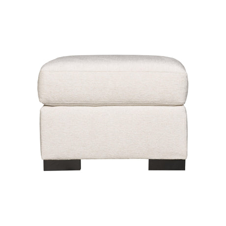 Germain White/Cream Fabric Ottoman - Ornate Home