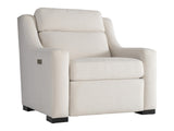 Germain White/Cream Fabric Power Motion Chair - Ornate Home