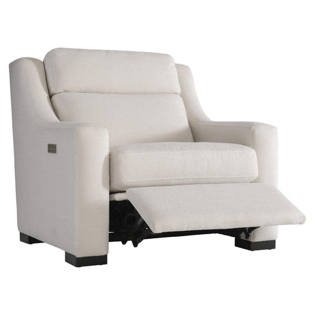Germain White/Cream Fabric Power Motion Chair - Ornate Home