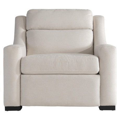 Germain White/Cream Fabric Power Motion Chair - Ornate Home