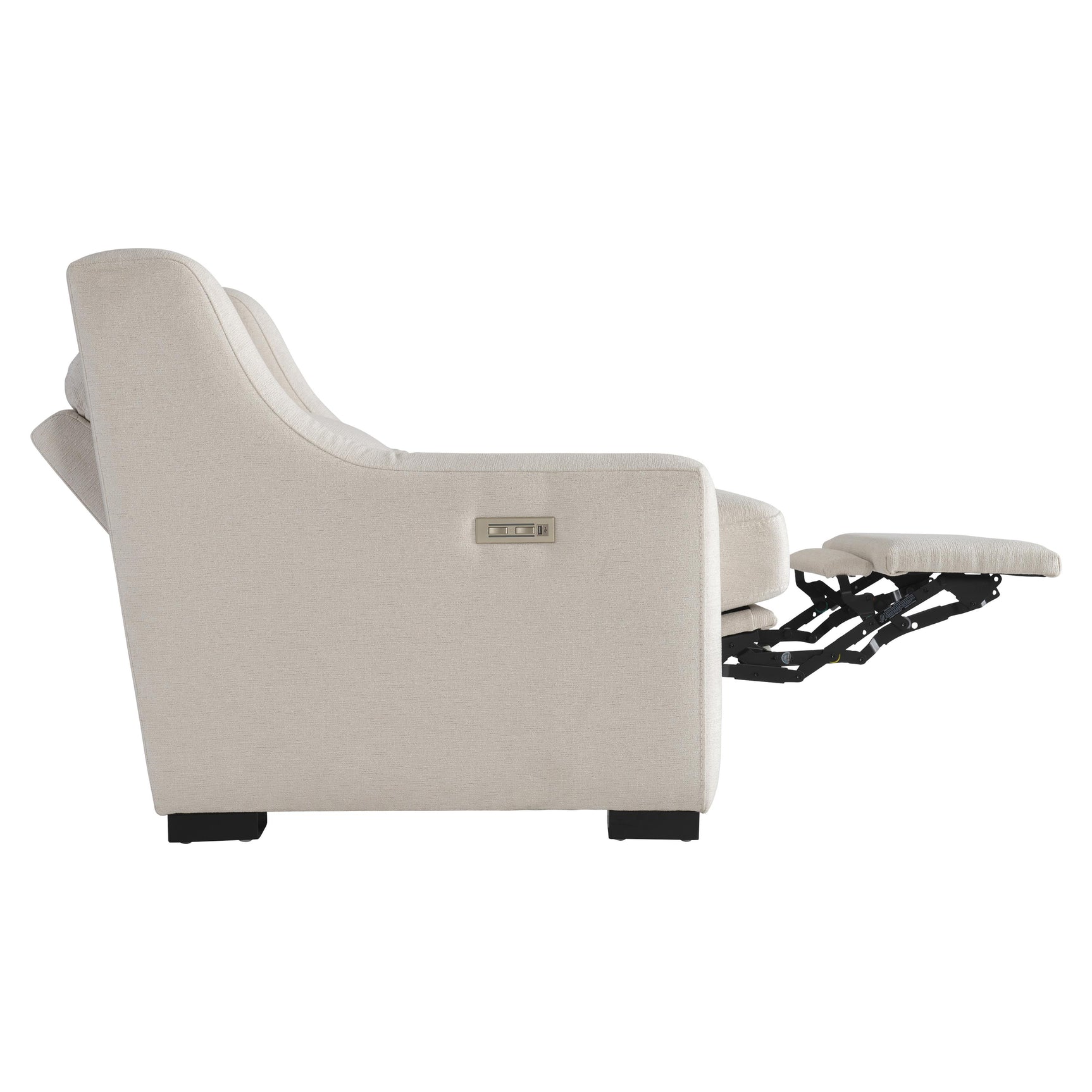 Germain White/Cream Fabric Power Motion Chair - Ornate Home
