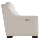 Germain White/Cream Fabric Power Motion Chair - Ornate Home