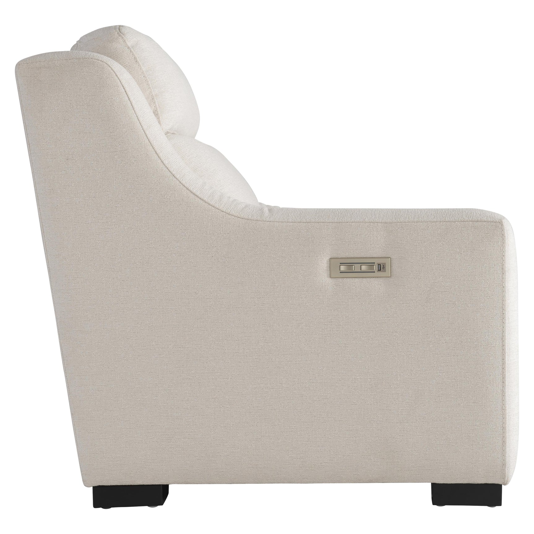 Germain White/Cream Fabric Power Motion Chair - Ornate Home