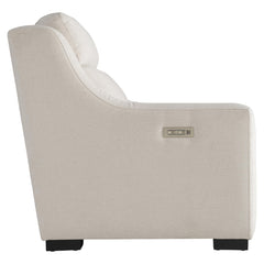 Germain White/Cream Fabric Power Motion Chair - Ornate Home