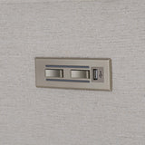 Germain White/Cream Fabric Power Motion Chair - Ornate Home