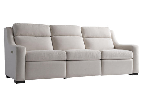 Germain White/Cream Fabric Power Motion Sofa - Ornate Home