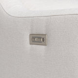 Germain White/Cream Fabric Power Motion Sofa - Ornate Home