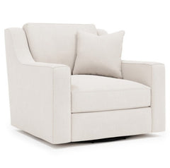 Germain White/Cream Fabric Swivel Chair - Ornate Home