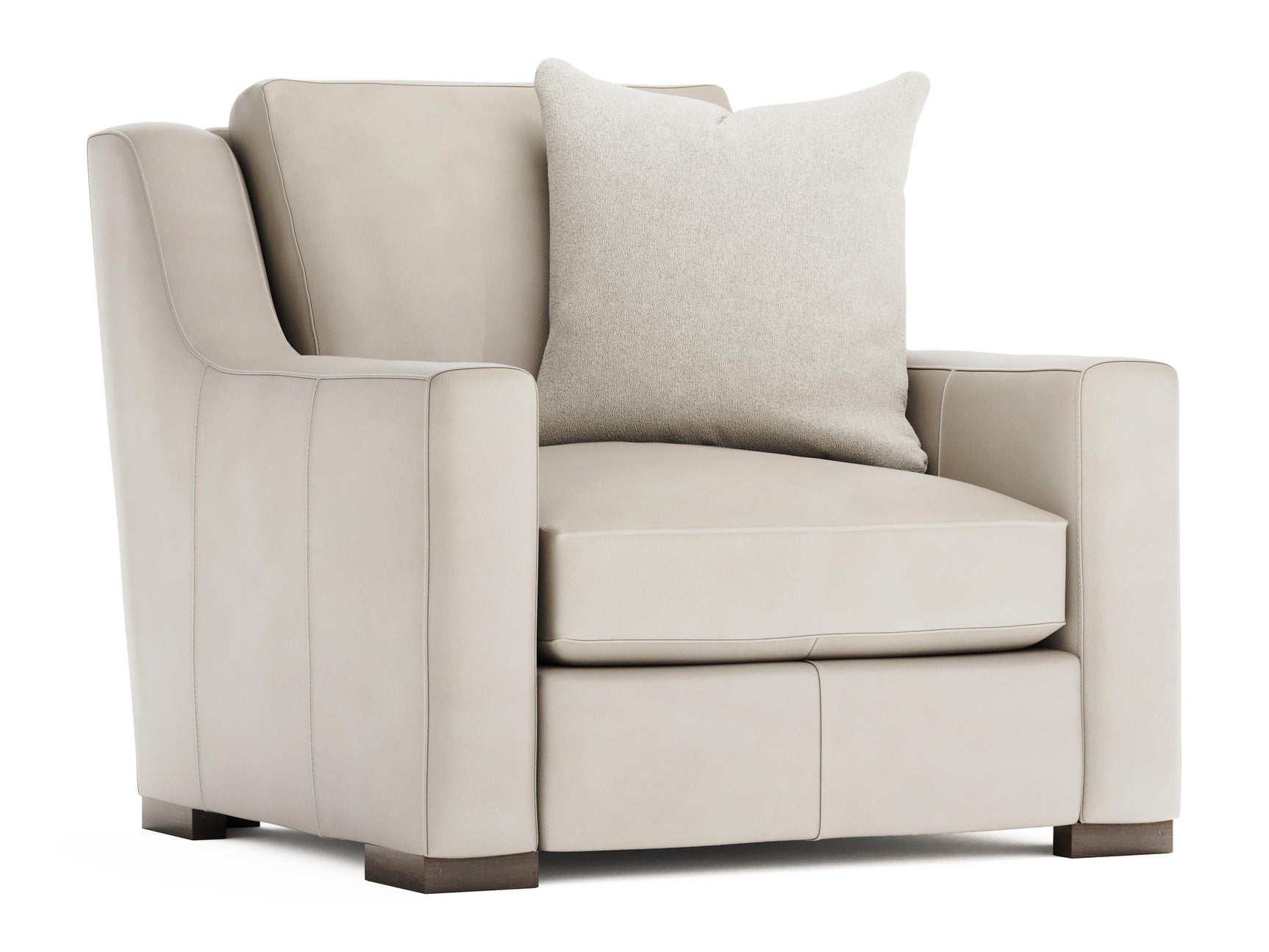 Germain White/Cream Leather Chair - Ornate Home