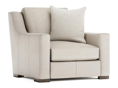 Germain White/Cream Leather Chair - Ornate Home