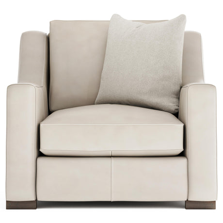 Germain White/Cream Leather Chair - Ornate Home