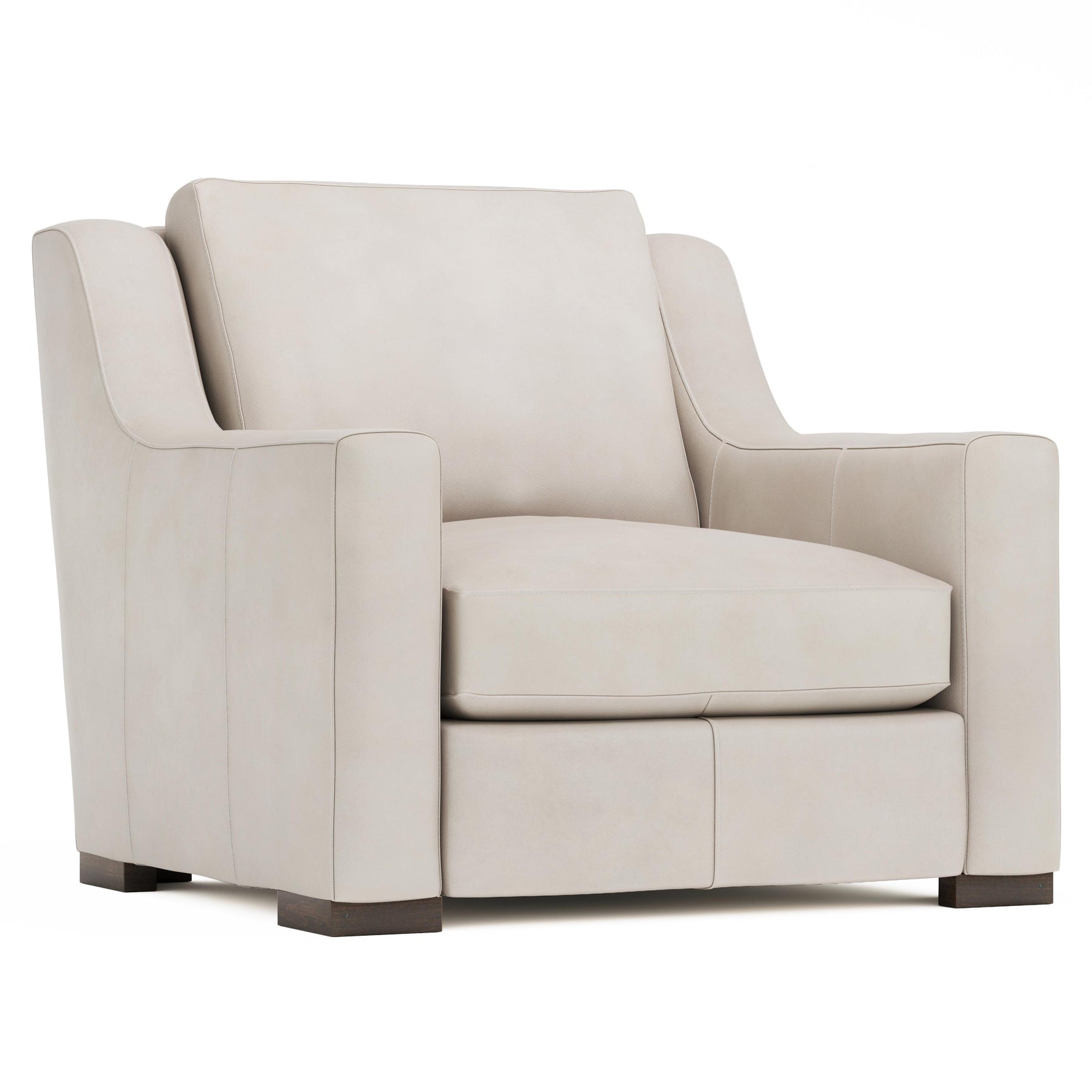 Germain White/Cream Leather Chair - Ornate Home