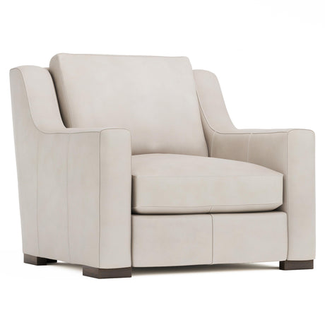 Germain White/Cream Leather Chair - Ornate Home