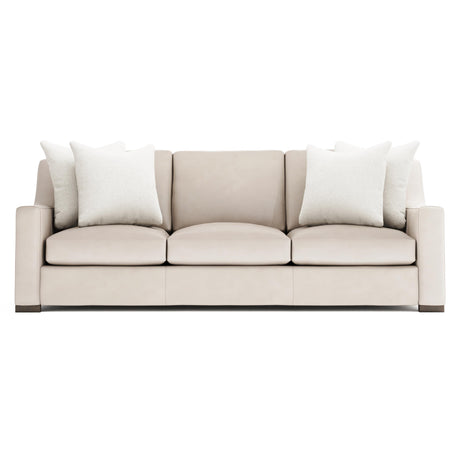 Germain White/Cream Leather Sofa - Ornate Home