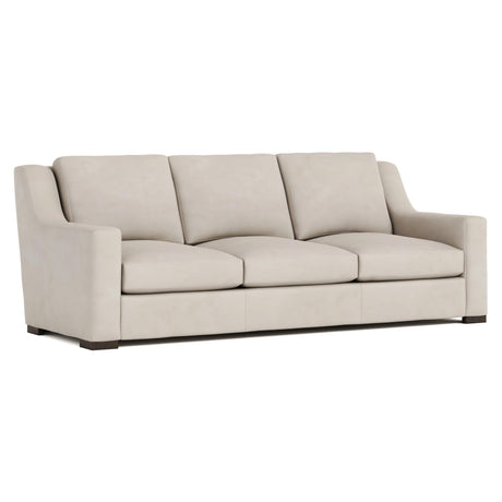 Germain White/Cream Leather Sofa - Ornate Home