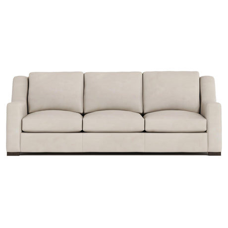 Germain White/Cream Leather Sofa - Ornate Home