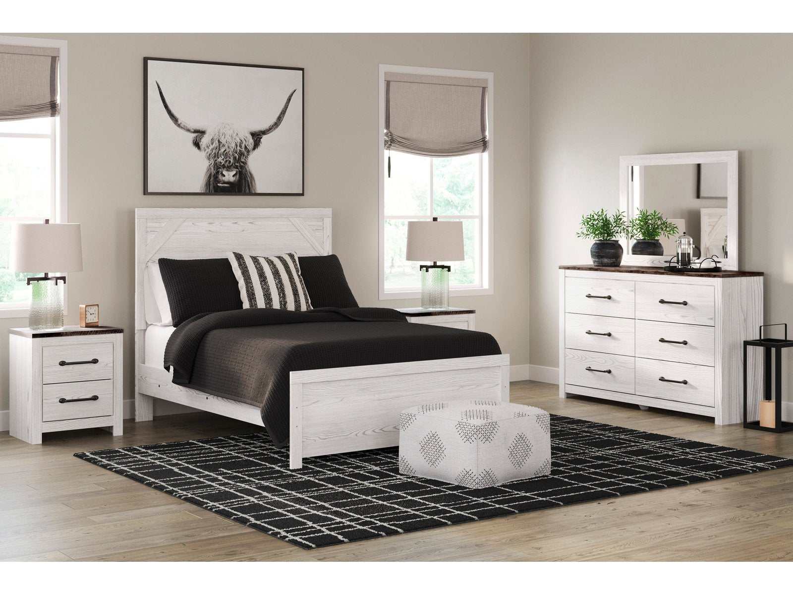 Gerridan White & Gray Bedroom Set / 4pc (Online Special Price) - Ornate Home