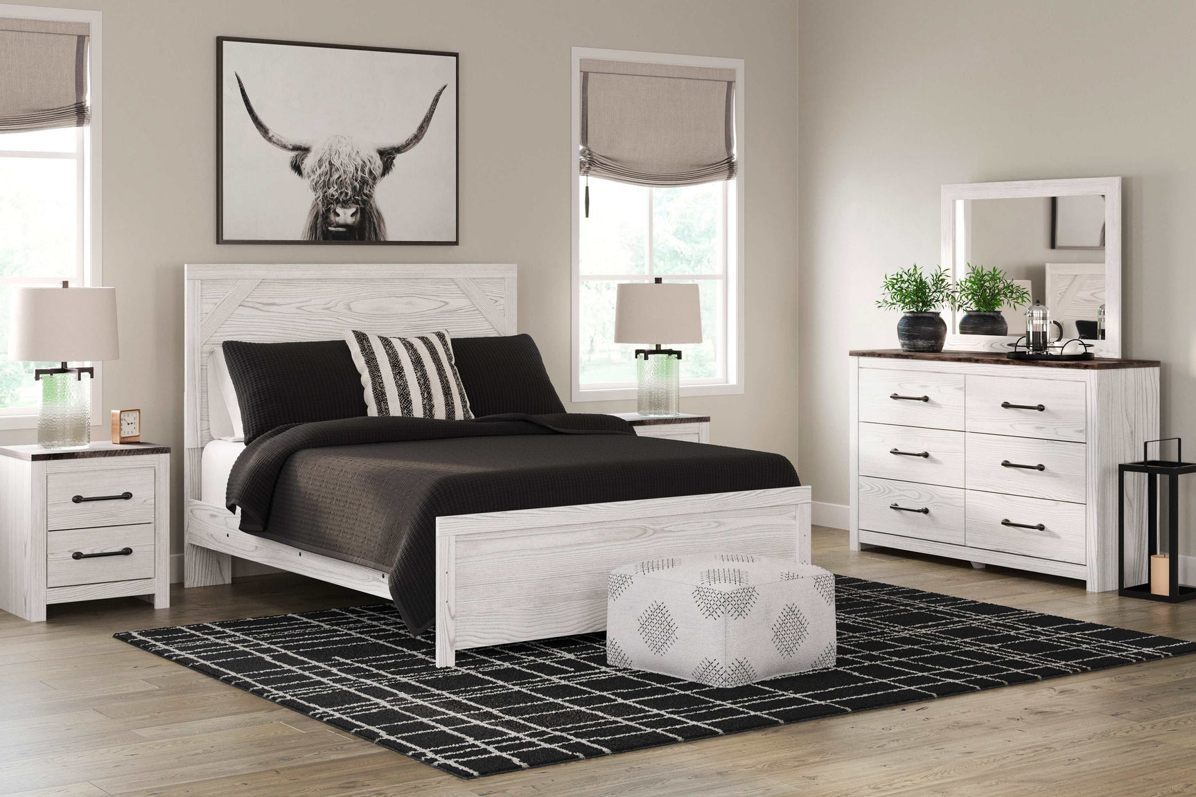 Gerridan White & Gray Bedroom Set / 4pc (Online Special Price) - Ornate Home