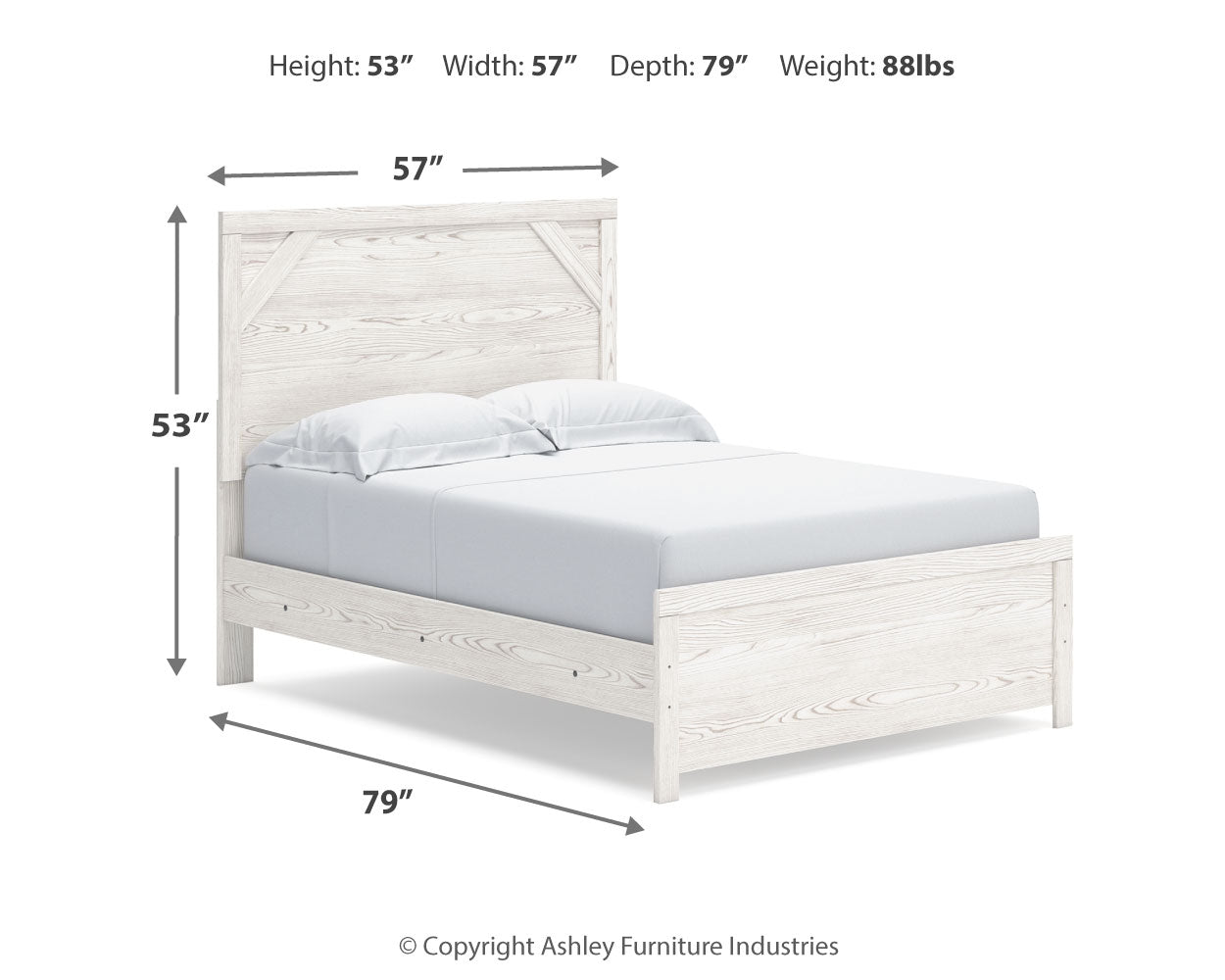 Gerridan White/Gray Full Panel Bed, Dresser, Mirror and Nightstand (Online Special Price) - Ornate Home