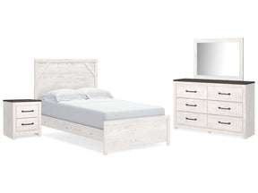 Gerridan White/Gray Full Panel Bed, Dresser, Mirror and Nightstand - Ornate Home