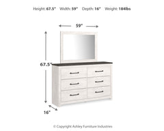 Gerridan White/Gray Full Panel Bed, Dresser, Mirror and Nightstand - Ornate Home
