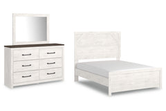 Gerridan White/Gray Full Panel Bed with Dresser and Mirror - Ornate Home