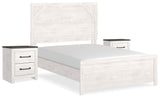 Gerridan White/Gray Full Panel Bedroom Set with 2 Nightstands - Ornate Home