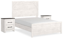 Gerridan White/Gray Full Panel Bedroom Set with 2 Nightstands - Ornate Home