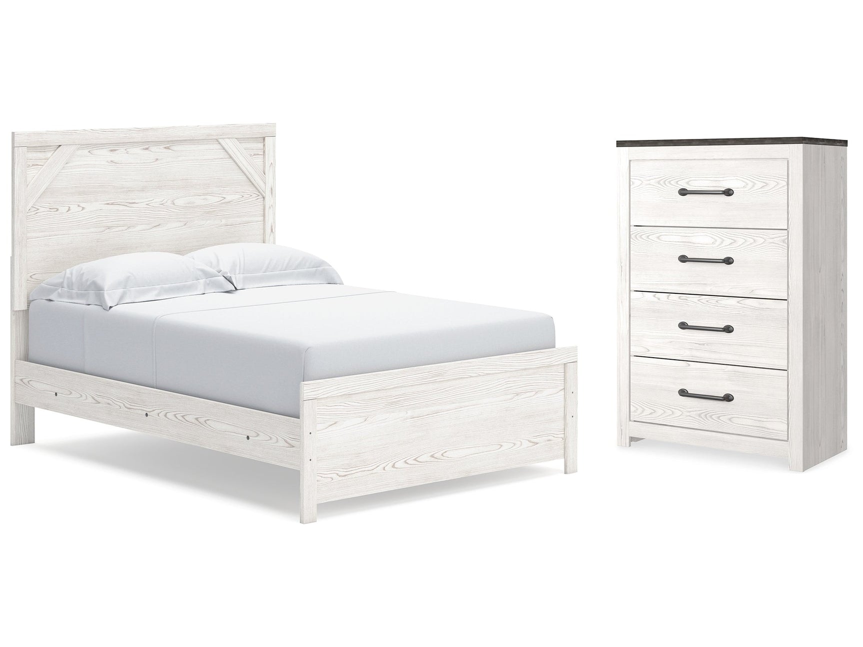 Gerridan White/Gray Full Panel Bedroom Set with Chest - Ornate Home