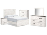 Gerridan White/Gray Full Panel Bedroom Set with Dresser, Mirror, Chest and Nightstand - Ornate Home