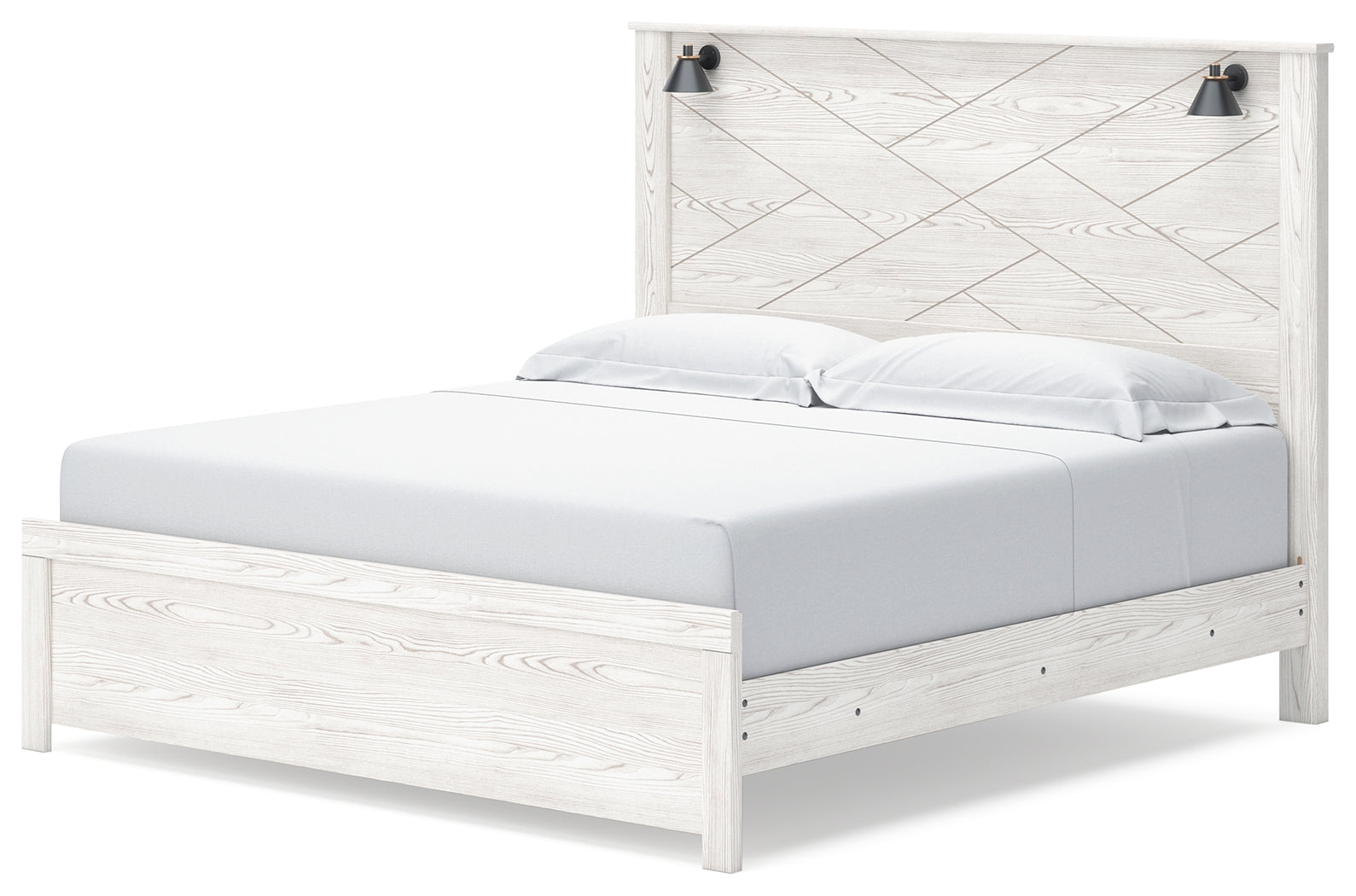 Gerridan White/Gray King Panel Bed, Dresser, Mirror and 2 Nightstands (Online Special Price) - Ornate Home