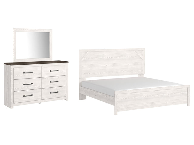 Gerridan White/Gray King Panel Bed, Dresser and Mirror (Online Special Price) - Ornate Home