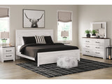 Gerridan White/Gray King Panel Bed with Mirrored Dresser and Nightstand - Ornate Home