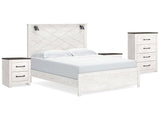 Gerridan White/Gray King Panel Bedroom Set with Chest and 2 Nightstands (Online Special Price) - Ornate Home