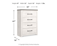 Gerridan White/Gray King Panel Bedroom Set with Chest and 2 Nightstands - Ornate Home
