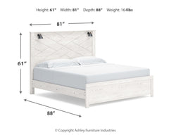 Gerridan White/Gray King Panel Bedroom Set with Chest and 2 Nightstands - Ornate Home