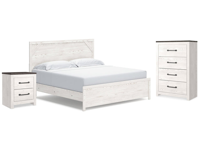 Gerridan White/Gray King Panel Bedroom Set with Chest and Nightstand (Online Special Price) - Ornate Home