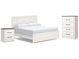 Gerridan White/Gray King Panel Bedroom Set with Chest and Nightstand - Ornate Home