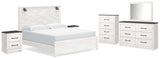 Gerridan White/Gray King Panel Bedroom Set with Dresser, Mirror, Chest and 2 Nightstands (Online Special Price) - Ornate Home