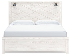 Gerridan White/Gray King Panel Bedroom Set with Dresser, Mirror, Chest and 2 Nightstands - Ornate Home