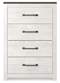 Gerridan White/Gray King Panel Bedroom Set with Dresser, Mirror, Chest and 2 Nightstands - Ornate Home