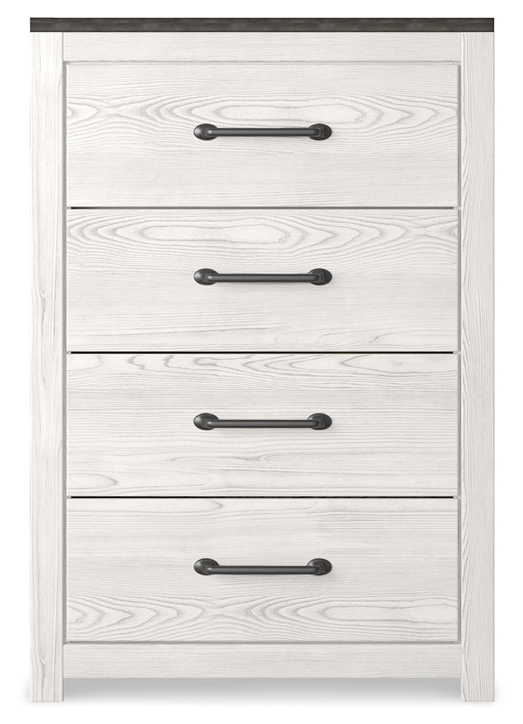 Gerridan White/Gray King Panel Bedroom Set with Dresser, Mirror, Chest, and Nightstand (Online Special Price) - Ornate Home