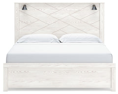 Gerridan White/Gray King Panel Bedroom Set with Dresser, Mirror, Chest, and Nightstand - Ornate Home