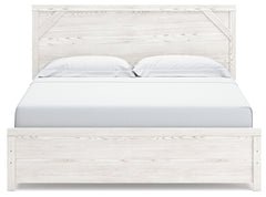 Gerridan White/Gray King Panel Bedroom Set with Dresser, Mirror and 2 Nightstands - Ornate Home