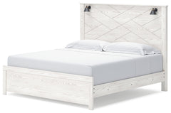 Gerridan White/Gray King Panel Bedroom Set with Dresser, Mirror and Nightstand - Ornate Home
