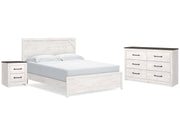Gerridan White/Gray King Panel Bedroom Set with Dresser and Nightstand - Ornate Home