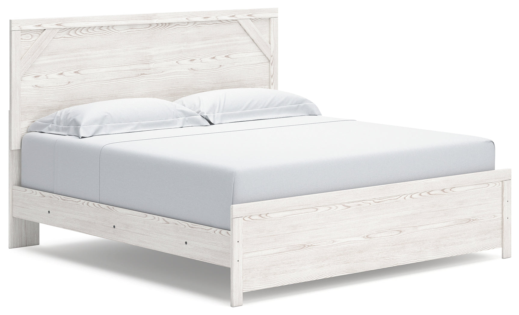 Gerridan White/Gray King Panel Bedroom Set with Dresser and Nightstand - Ornate Home